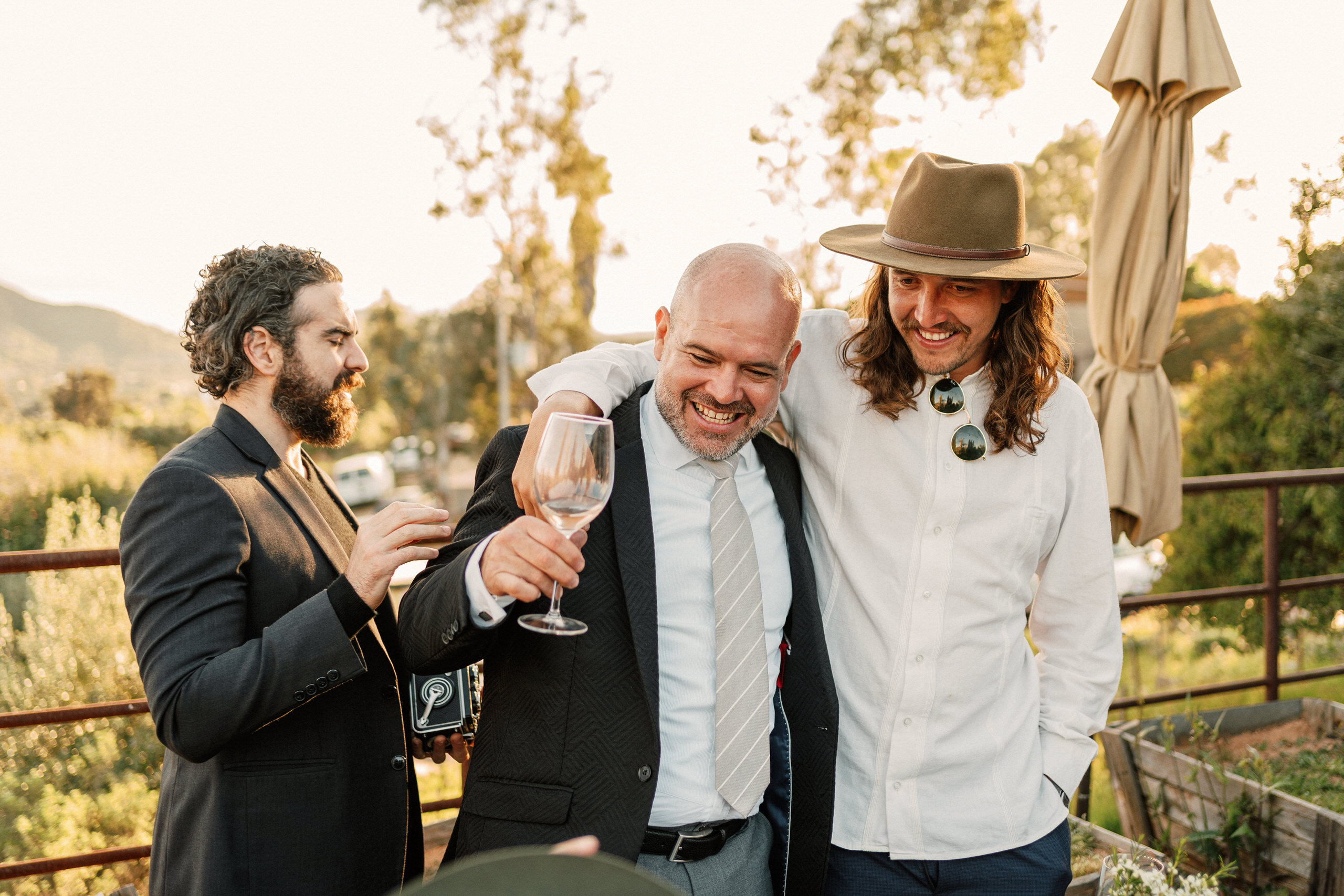 Wedding guests at Denise and Alfredo's intimate Casa de Piedra celebration