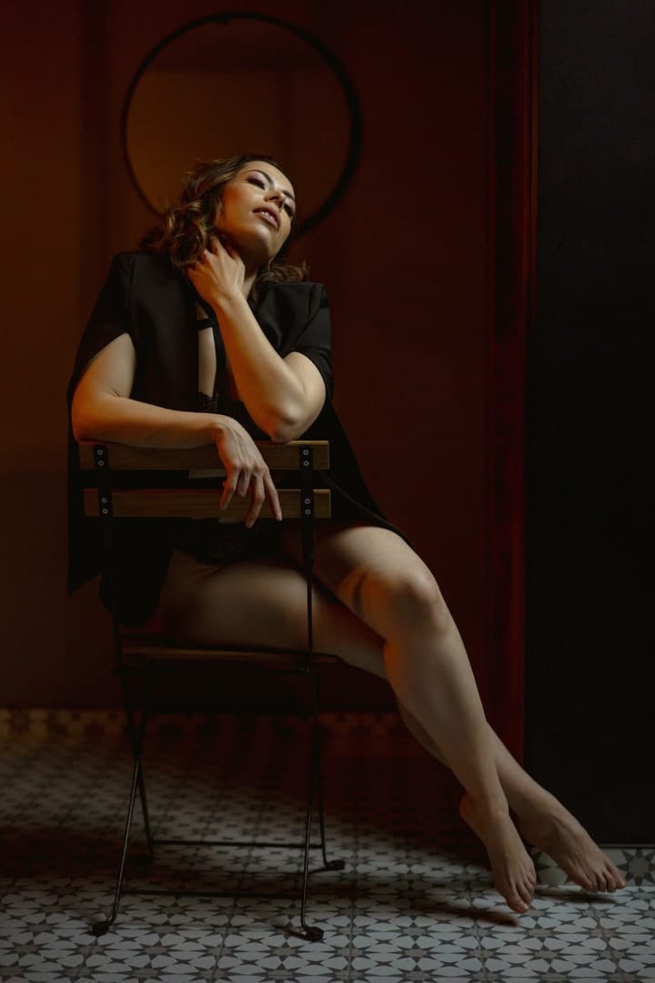calm direction — no shot list, no choreography, no performing for the camera | I ask for three lingerie options in a short prep note — not a styling consultation | 25+ years photographing weddings in Mexico, Europe, and several other countries — same instinct applies to portraits