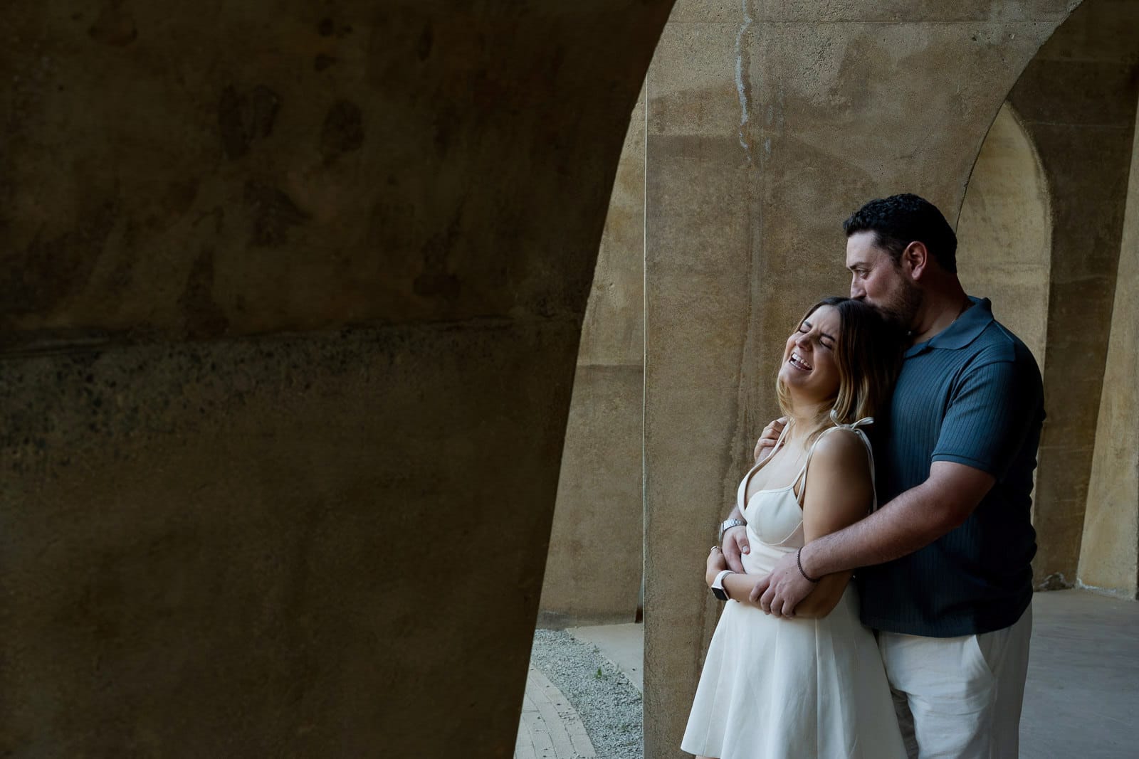 Pictograma at Banyan Tree Veya — handcrafted clay brick vaults and indigenous murals framing a proposal moment, Valle de Guadalupe